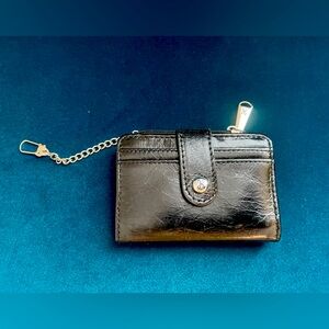 Hobo black leather card case